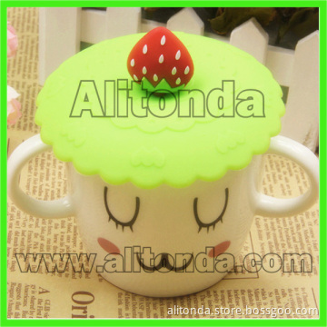 Soft cartoon silicone cup cover promotional cover for cups